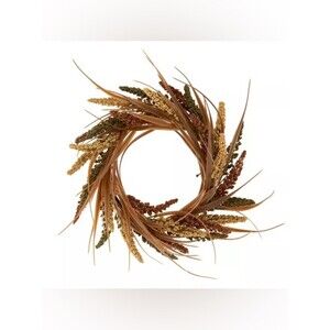 Fall Fields Brown & Green Wheat Candle Ring